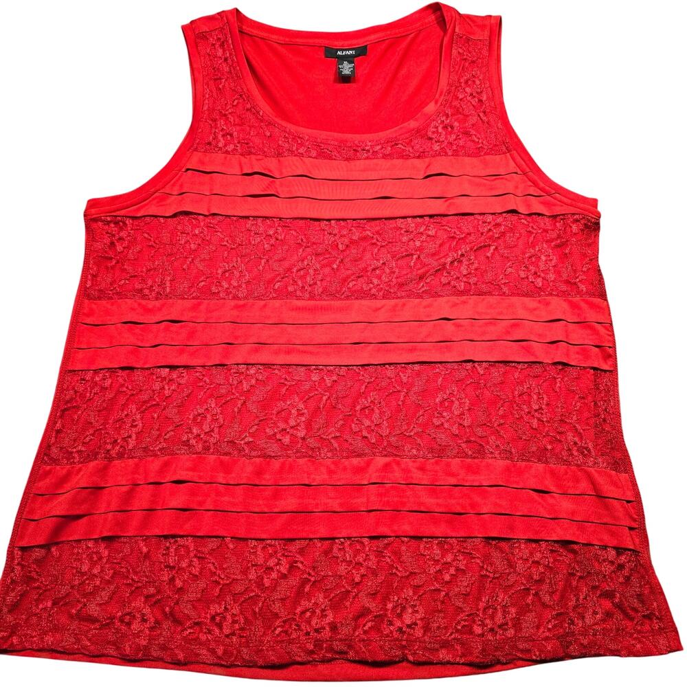 Alfani Vibrant Red Lace Tank Top
